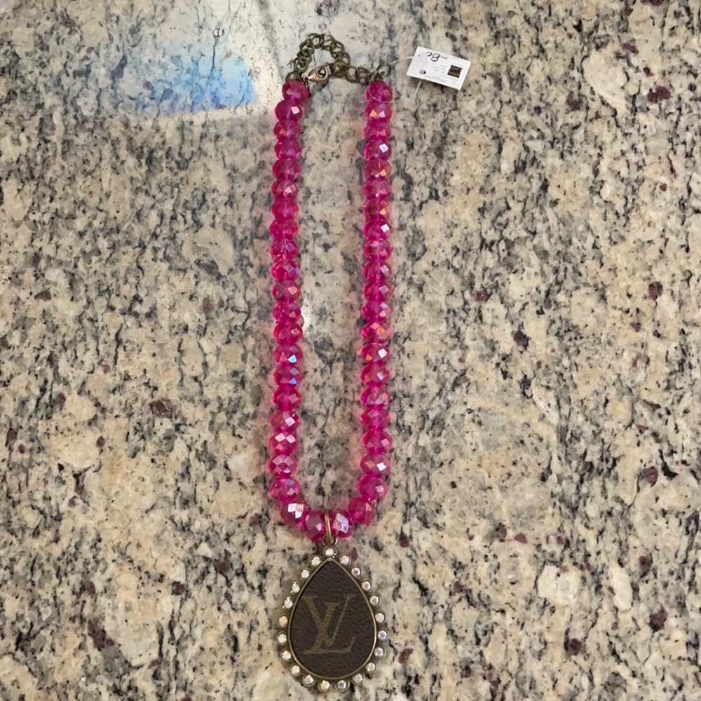 Upcycled Hot Pink Necklace